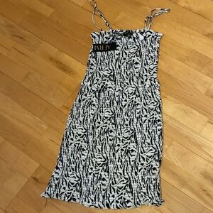 AFRM Zebra Print Dress Ruched and Ruffled size Small NEW WITH TAGS
